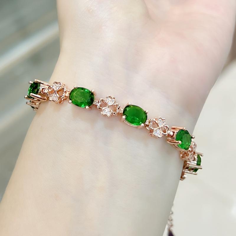 Product Introduction of Rose Gold Plated Emerald Diamond Earrings Ring Pendant Necklace Jewelry Set Exquisite Green Diamond Jewelry cincin perak ring silver silver diamond cincin perak lelaki 21