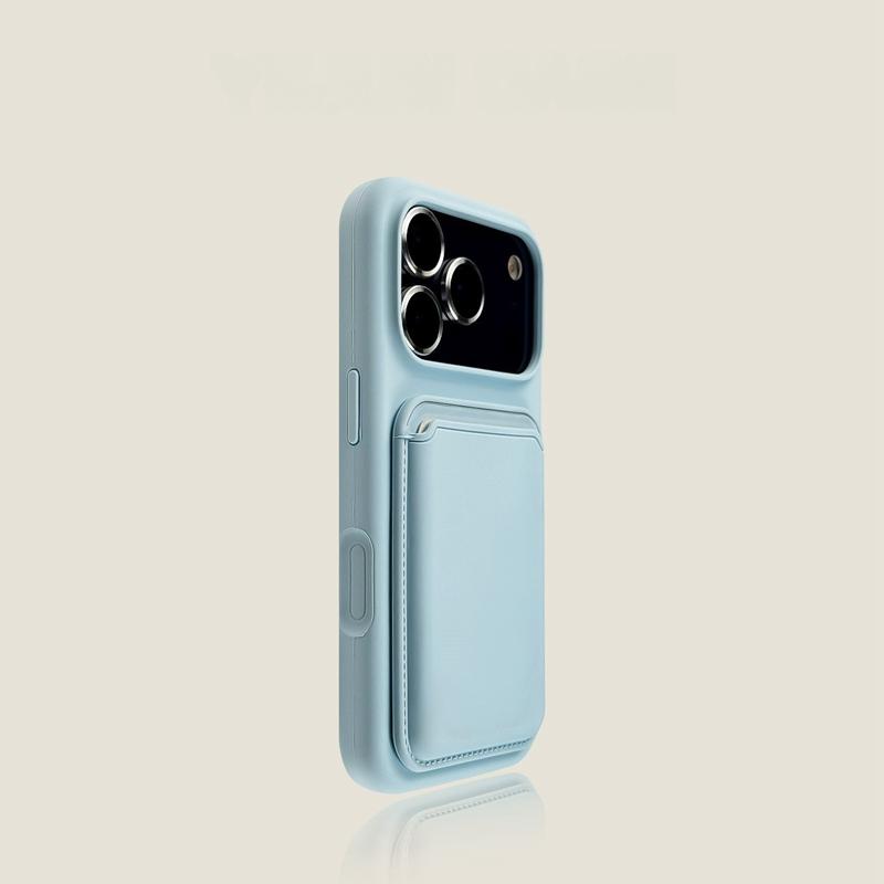 Ốp lưng điện thoại cao cấp bằng silicone lỏng và nam châm 2 trong 1, bao đựng thẻ cho iPhone 12/13/14/15/16/17 (Pro/Pro Max/Plus/Air), hỗ trợ MagSafe