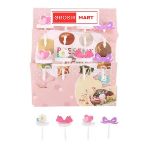 Tusukan Bento Gemoy Tusukan Bento Karakter Lucu Sunflower Pita Hati Bunga 1 set isi 8