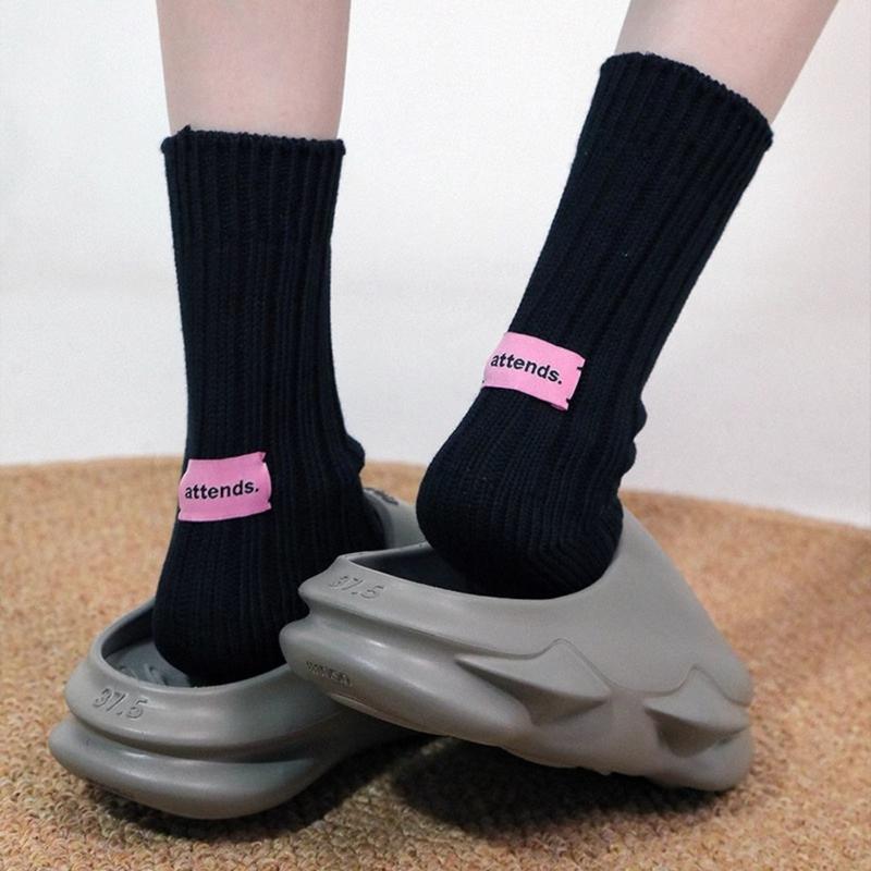 Tất nữ cổ cao len tăm giữ ấm - Vớ unisex chất giữ nhiệt, màu sắc pastel cute VALICA T552 Xmas & Tết 2025 Cotton Voi tất 5