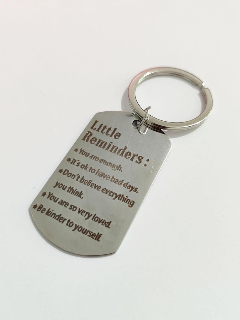 Product Introduction of Stylish " Be Kind to Yourself" Lettering Engraved Stainless Steel Keychain As Gift, The Perfect Gift for Women and Men 8