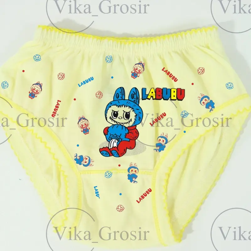 PROMO 6 PCS CD LABUBU ANAK PEREMPUAN USIA  2-8 THN CELANA DALAM VIRAL TERLARIS pakaian dalam 3-4 tahun Motif Fashion celana  dalam  anak 6
