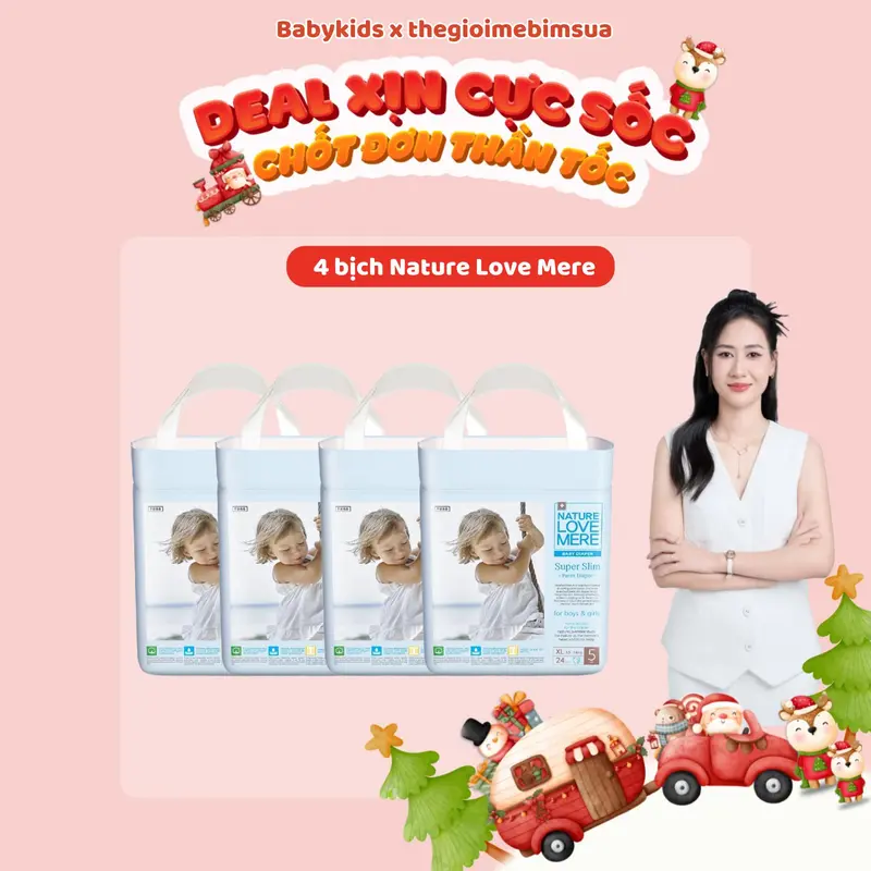 [BBK] 1 Thùng 4 bịch bỉm hè  Nature Love Mere (mẫu mới) mềm mỏng thoáng mát cho bé 1