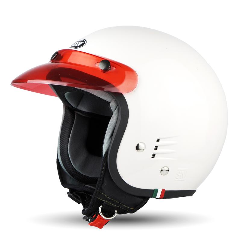 Helm Bogo Polos Pria Wanita  Hijab Friendly Terbaru Retro Pet SNI Kaca Motorcycle 5