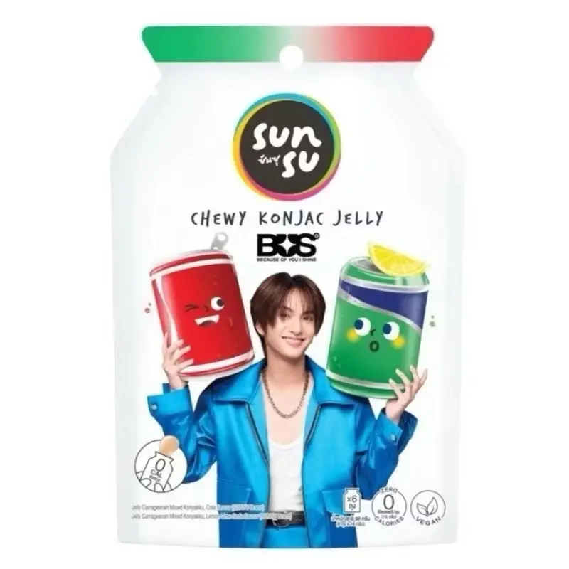 ( มีการ์ดแบบสุ่ม )เยลี่ซันซุโคล่าสไปร์ทพร้อมส่ง(1 ห่อ 6 ซอง )