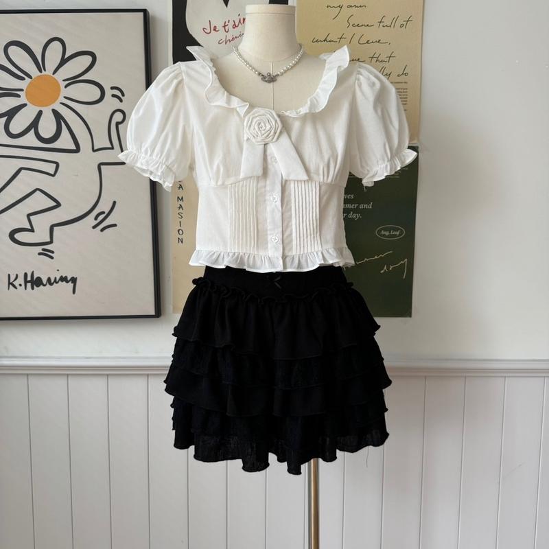 Áo cổ bèo hoa hồng ly - Tyribee 1