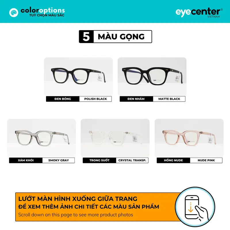 [C70] Gọng kính cận nam nữ C70 kính mắt chính hãng EYECENTER nhựa dẻo siêu nhẹ nhập khẩu by mắt kính Eye Center Vietnam 1