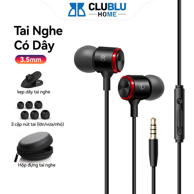 -CLUBLU- Tai Nghe CHOME E3 Nhét Tai Jack 3.5mm Âm Thanh Siêu Trầm Có Micro Chống Ồn Tiện Dụng Gaming