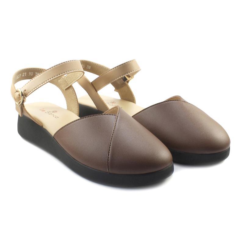 Le Bianca ALY 21-10 Sepatu Sendal Wanita flat sandal Hitam Coklat Putih 5