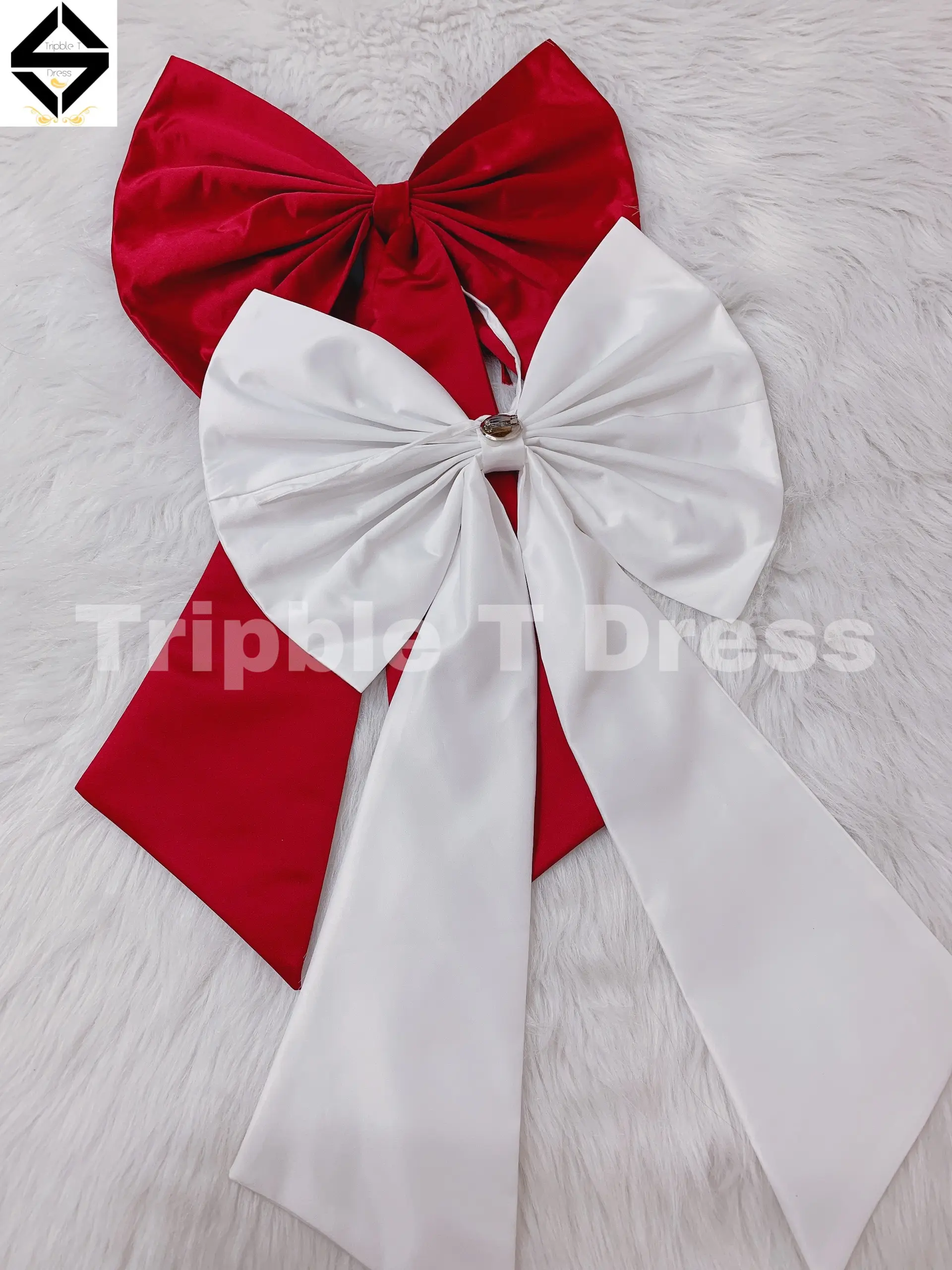 Phụ kiện nơ lưng rời TRIPBLE T DRESS phối cùng váy cưới đi bàn chất lụa taffeta