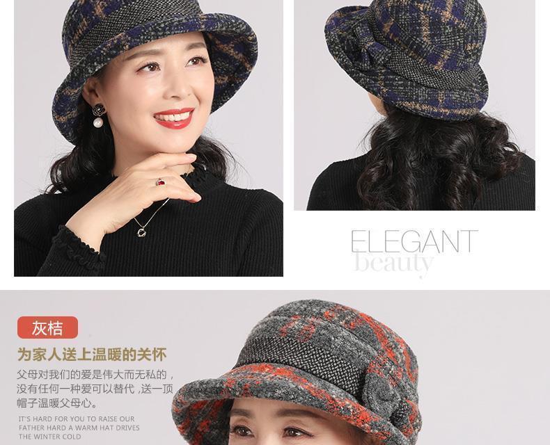 Product Introduction of Mũ Người Trung Người Già Và Cao Tuổi, Nữ, Mùa Thu Và Mùa Đông, Mũ Len Cho Mẹ, Dày Dặn, Mũ Bucket Vải Cho Bà, Thích Hợp Cho Mùa Xuân Và Mùa Thu, Mũ Bucket Đi Chơi, Năm 2024 12