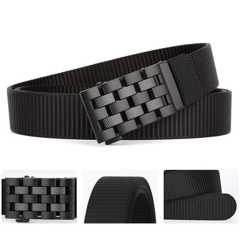 Thắt Lưng Nylon, Thương Hiệu Sang Trọng Của Nam Giới, Thích Hợp Cho Golf, Thể Thao, Công Sở Thường Ngày Dệt, Dây Thắt Lưng, Khóa Tự Động, Dây Thắt Lưng 3