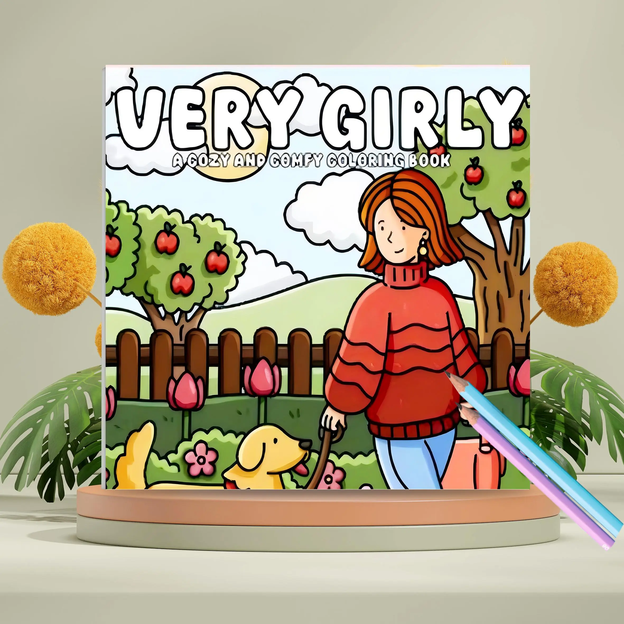 Very Girl Coloring Book, 1 Count 20 Pages Soft Cover Coloring Book, Adult Coloring Book, Perfect Seasonal Gift for Friends, Colleagues, and Family