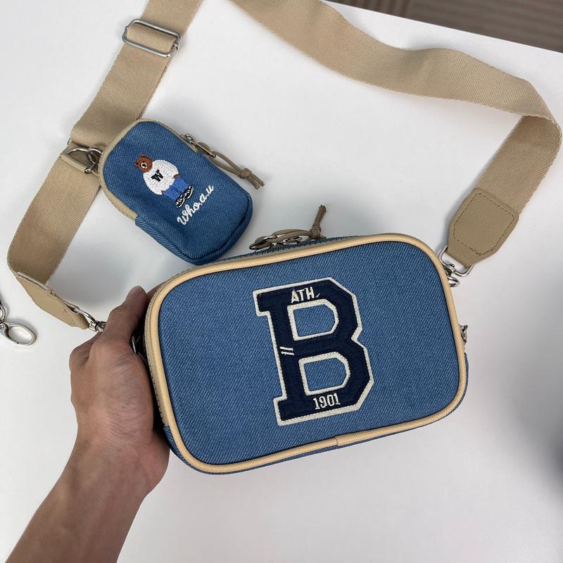 Túi Đeo Chéo STEVE BEAR MINI CROSSBODY BAG Màu Xanh Jean 2023 Size 18 cm x 5 cm x 11.5 cm Đeo Vai Nhiều Ngăn