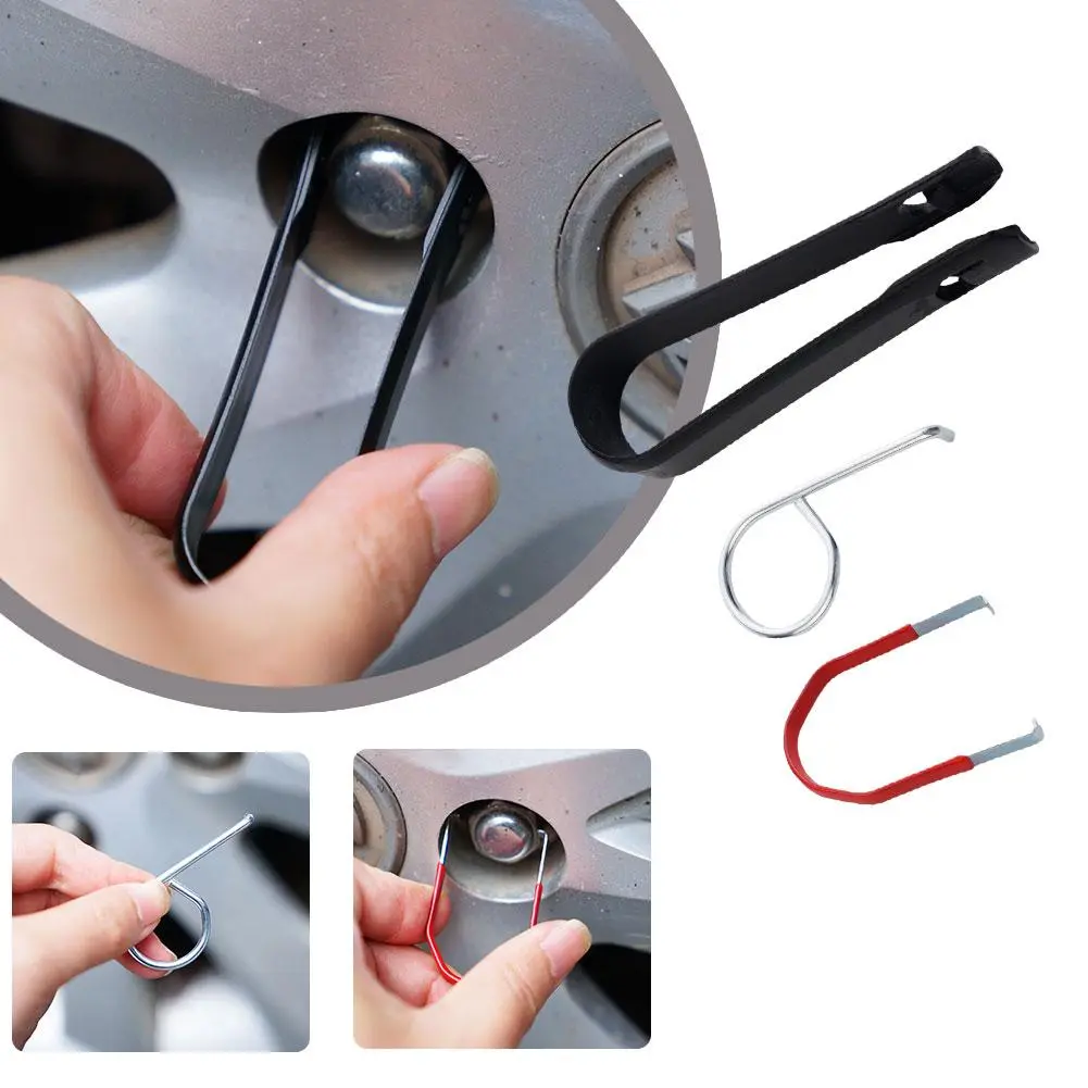 3pcs Universal Car Truck Wheel Lug Bolt Nut Center Cover Extractor Removal Tool Clip With Hook Plastic Shell Removal Tool