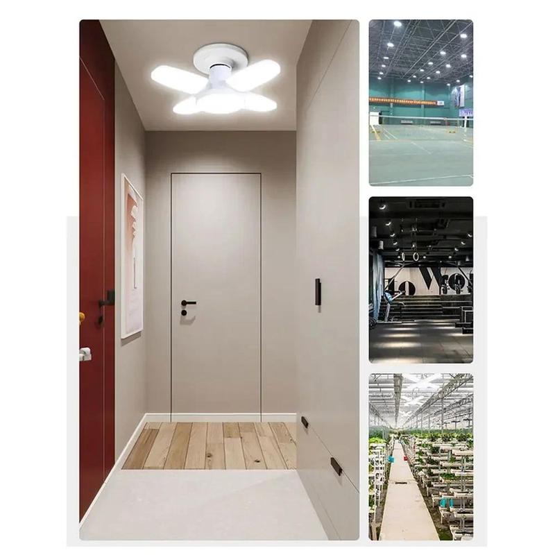 Product Introduction of 28W Fan Shape LED Bulb E27 LED Lamp Foldable 220V 110V Light Bulbs For Home Living Room Warehouse Garage Ceiling Light 30