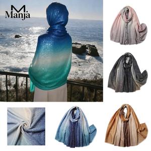 【Ready MY】Gold-Foiled Speckle Printed Shawls Fashionable Tudung Ombre Long Scarf For Women Muslim Hijab