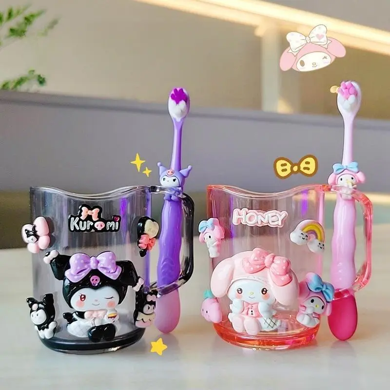 ถ้วยแปรงสีฟันบ้านคุโรมิ 71G แปรงสีฟันเด็ก DIY ทำจากพลาสติก มีฟังก์ชั่นขัดและสร้างสรรค์ ถ้วยน้ำยาบ้วนปากพร้อมถ้วยแปรงสีฟัน