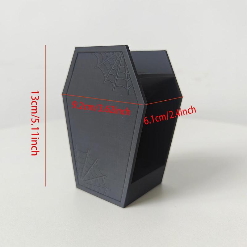 Product Introduction of Halloween Themed Toothbrush Holder, 1 Count Creative Spider Web Design Toothbrush Storage Box, Desktop Makeup Brush Holder, Home Decoration Accessories 1