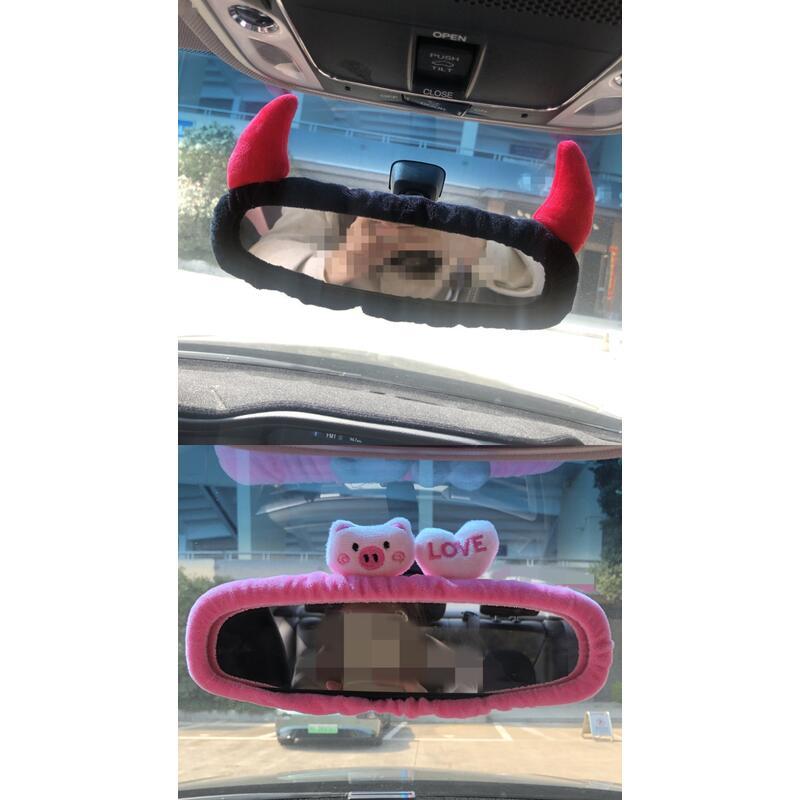 Product Introduction of Universal Rearview Mirror Cover Cartoon Plush Decoration Cute Girl Car Interior Accessories 10
