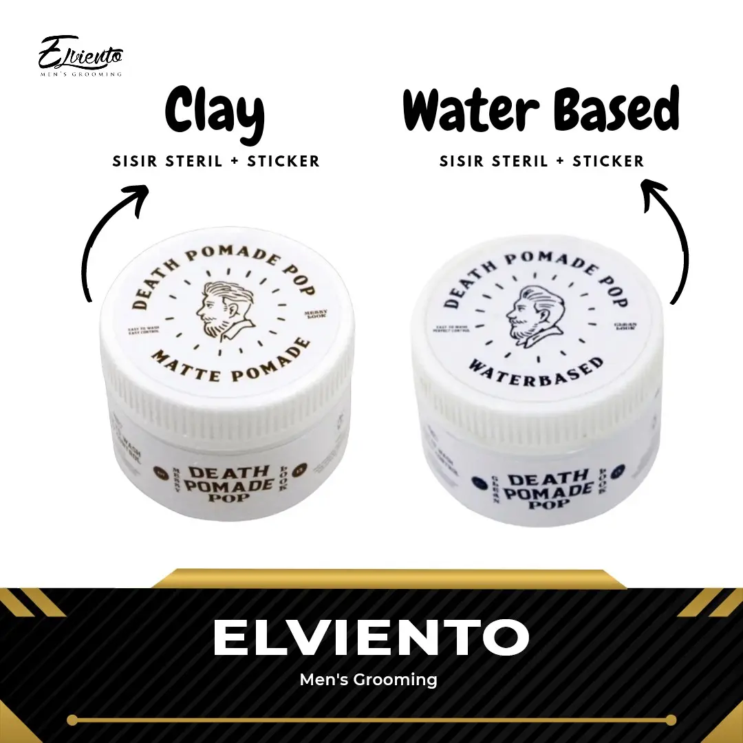 Death Pomade Clay Waterbased 120g + Sisir Steril + Sticker