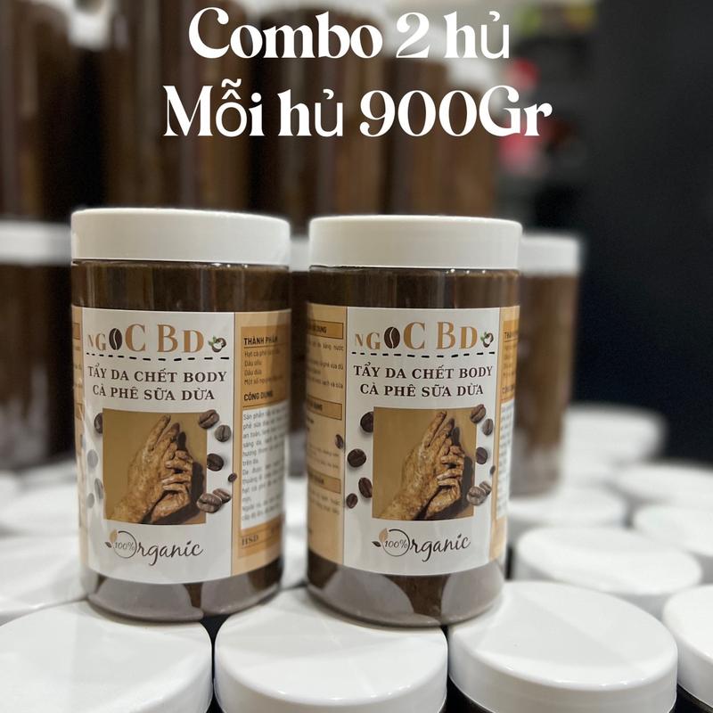 Combo 2 Tẩy tế bào chết cà phê sữa dừa hủ 900gr chất cải tiến dùng cho mặt và body Dưỡng Da Body Dưỡng Body Nữ