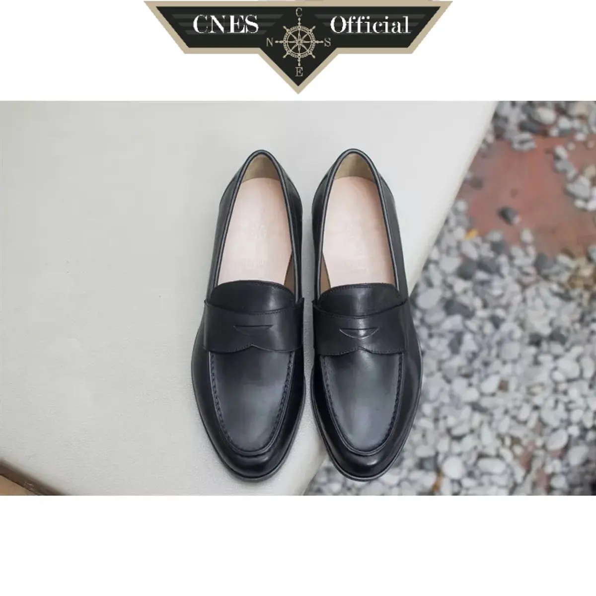 Giày lười nam thời trang cao cấp chất liệu da bê nhập khẩu thương hiệu CNES (CNS 217 NSL) Cao Su Loafer Mũi tròn