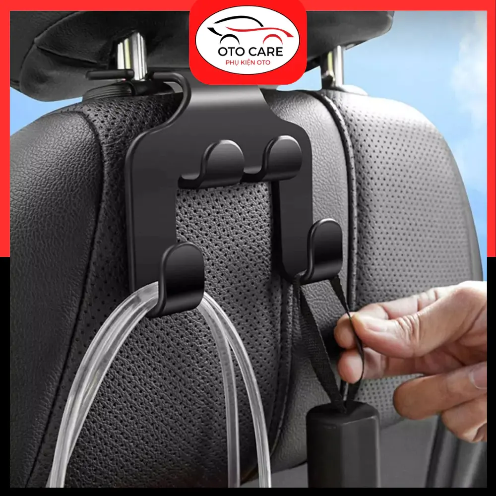 Móc Treo Đồ Sau Ghế 4S Mẫu Mới, Kiêm Giá Đỡ Điện Thoại Đa Năng (1 chiếc)