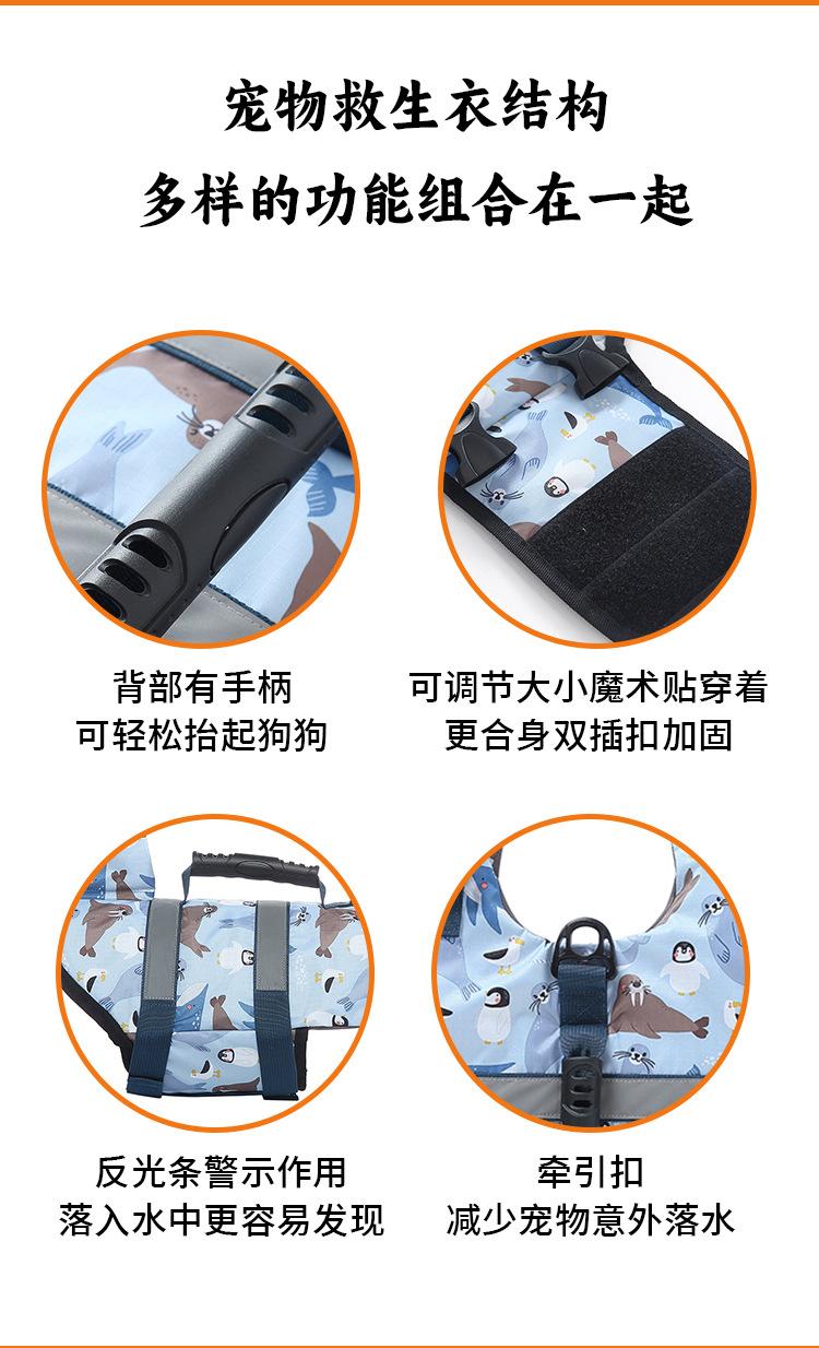 Product Introduction of 2025 Customized in Stock Pet Products Pet Dog Swimsuit Life Jacket Pet Reflective Swimsuit Dog Swimsuit 4