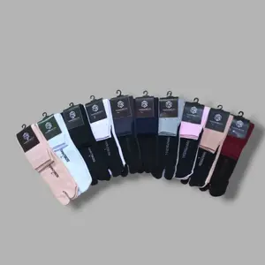 Kaos Kaki Jempol Muslimah Polos dan Telapak Hitam S M L Nylon Spandek Harga Perpasang Pendek
