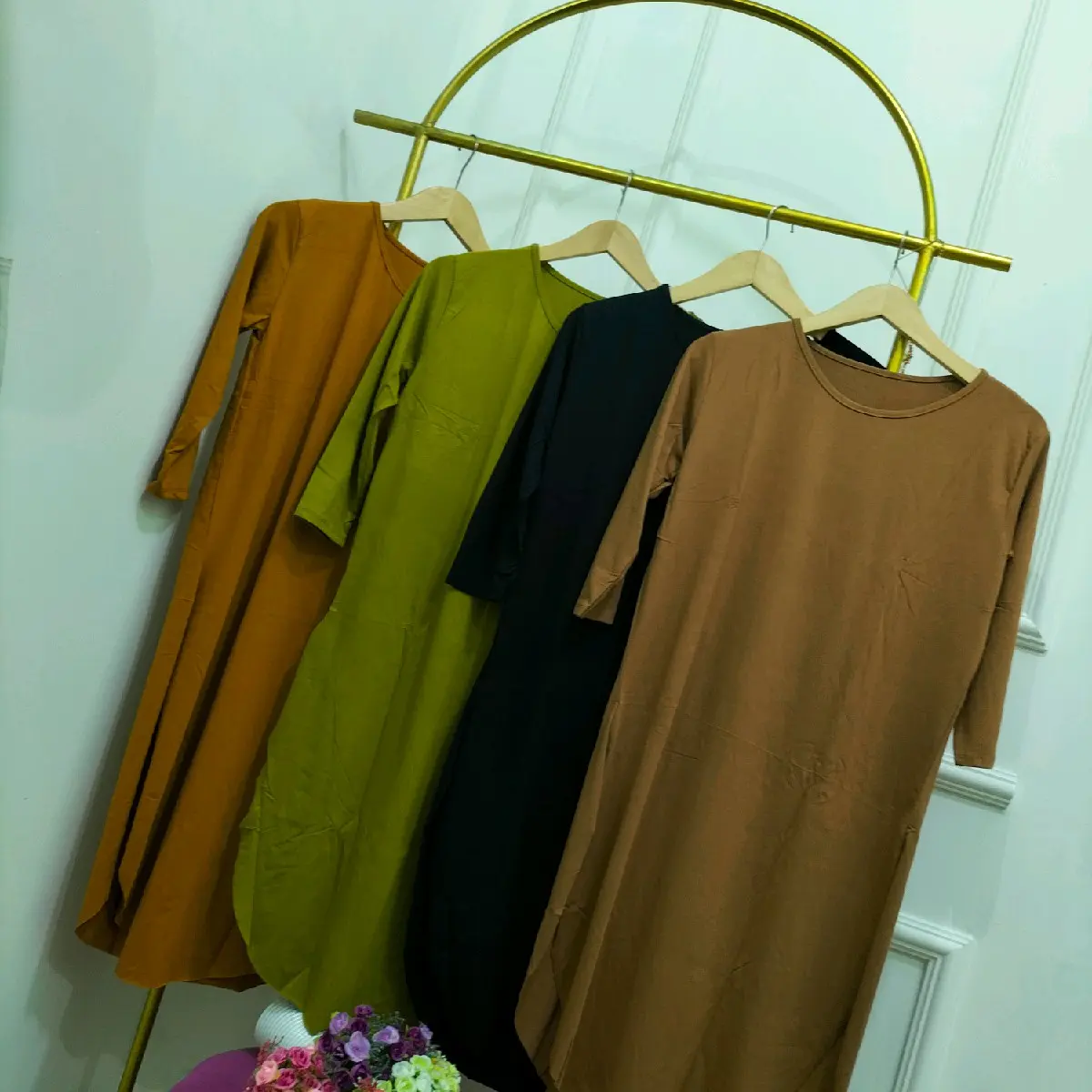 tunik belah samping spandek rayon Katun