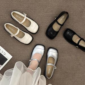 POPIONEER  レディースシューズ 2025年春秋新作 英国風小レザーシューズ 韓国風ブロックヒールメリージェーンシューズ