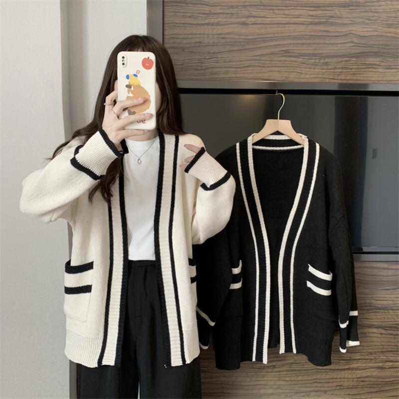 Cardigan Nữ Viền Trơn Không Cúc, Áo Choàng Chất Len Dày Dặn