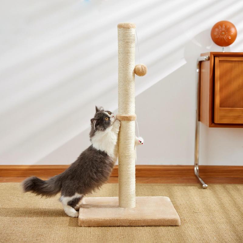 Cat Scratching Post, Cat Scratcher with Hanging Ball, Cat Scratching Toy, Pet Furniture for Indoor Cats, Cat Supplies 0