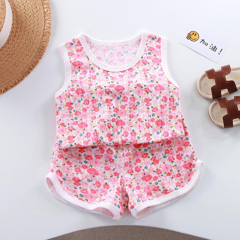 Bộ Đồ Vest Trẻ Em, Không Tay, Chất Liệu Cotton, Cho Bé Gái Và Bé Trai, Phong Cách Hàn Quốc, Quần Áo Trẻ Em Mùa Hè Mới, Hai Mảnh, Bán Buôn Có Sẵn 7