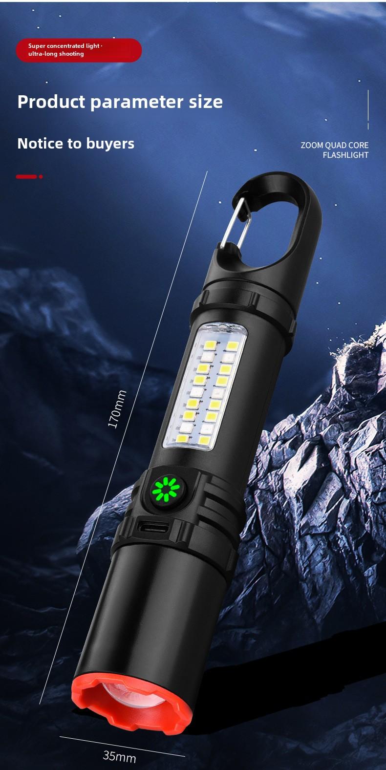 Product Introduction of Multifunctional strong light flashlight portable charging long endurance explosion bright flashlight strong light ultra bright outdoor long endurance 15