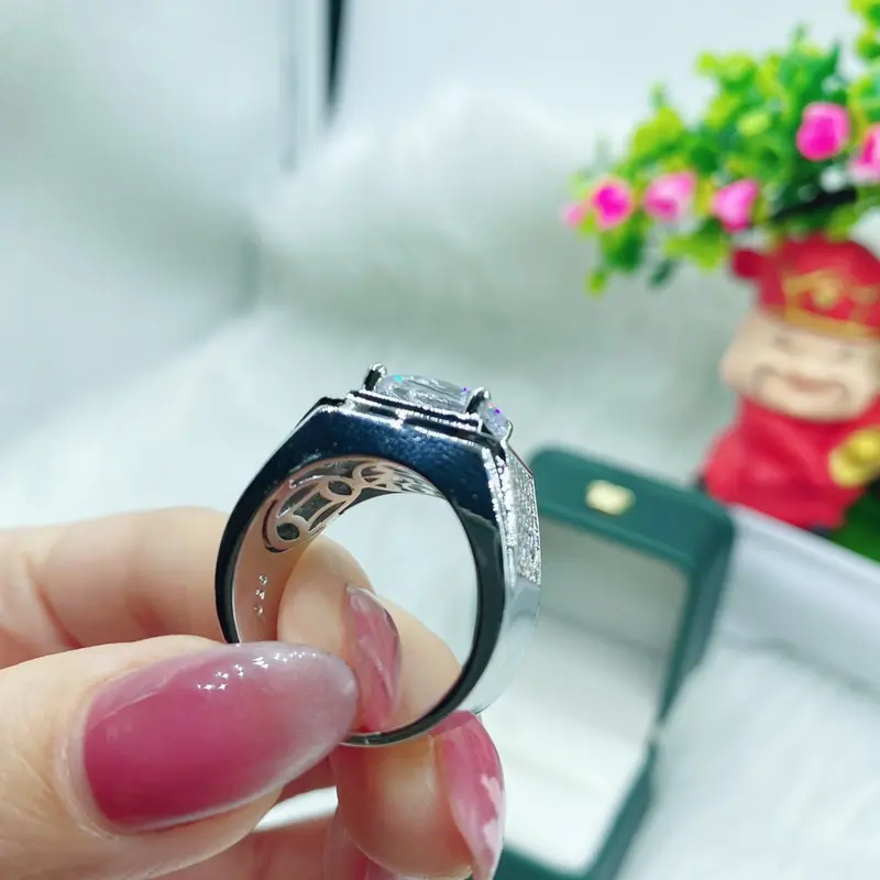 Nhẫn bạc nam mạ bạch kim N19 mạ bạch kim có lót lòng bênd đẹp 9( TẶNG 1 HỘP) 4