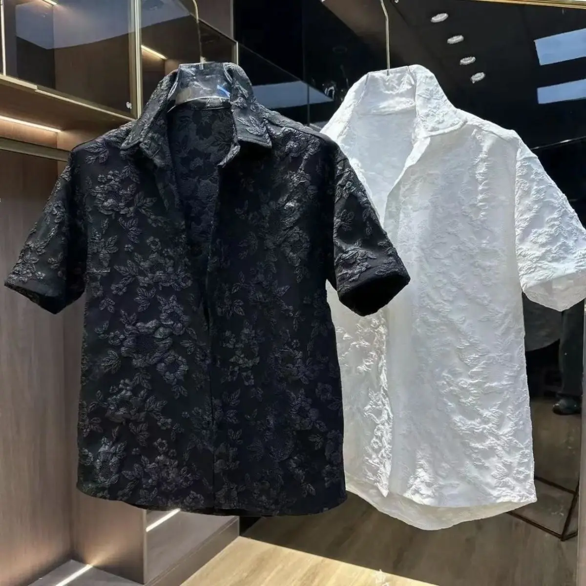 Áo Sơ Mi Có Ve Áo Ngắn Tay, Thiết Kế Dập Nổi Dành Cho Nam Giới, Thời Trang, Trang Phục Cặp Đôi, Áo Rắn Hổ Mang Đẹp Trai Và Rộng Rãi, Hàng Mới Về Mùa Hè 2025 Menswear Shirt