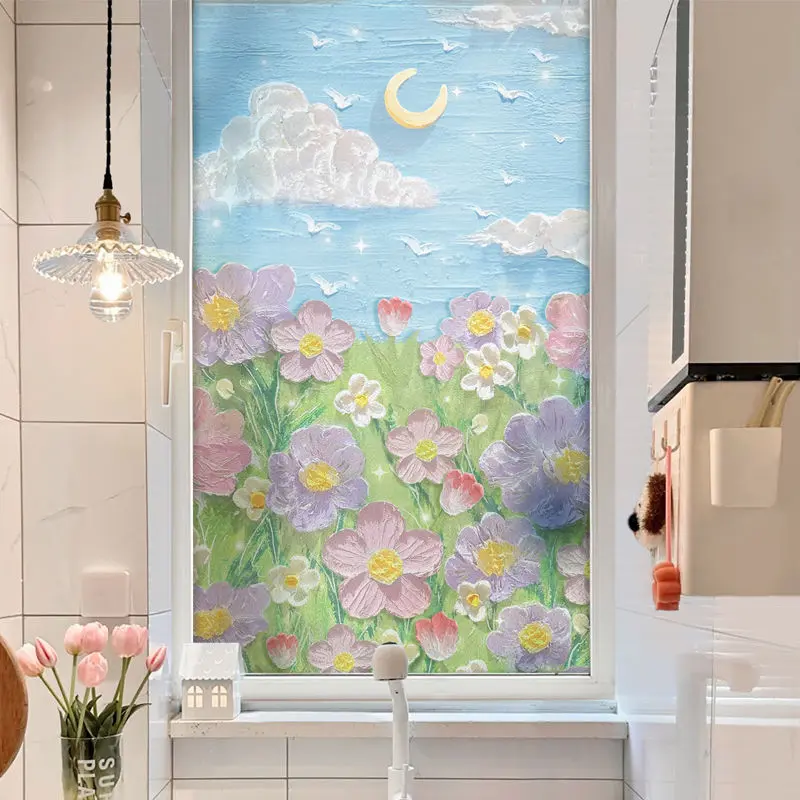 Miếng Dán Cửa Sổ, Phim Kính Nhám Trong Suốt Và Mờ, Che Nắng, Bảo Mật, Thích Hợp Cho Phòng Tắm, Nhà Vệ Sinh Và Cửa Ra Vào, Phim Kính Chống Lộ Decor Decor Phòng 3