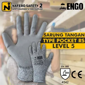 sarung tangan Anti Cut Resistant Glove Level 5 Sarung Tangan Anti Potong gores ENGO CR5