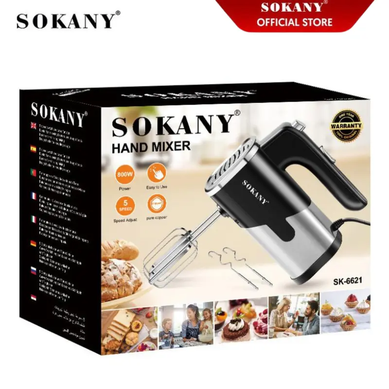 Máy đánh trứng cầm tay SOKANY 800W có 5 chế độ điều chỉnh 4