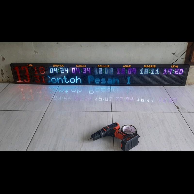 jam digital masjid rgb ukuran 160x20cm & 200x20cm 3