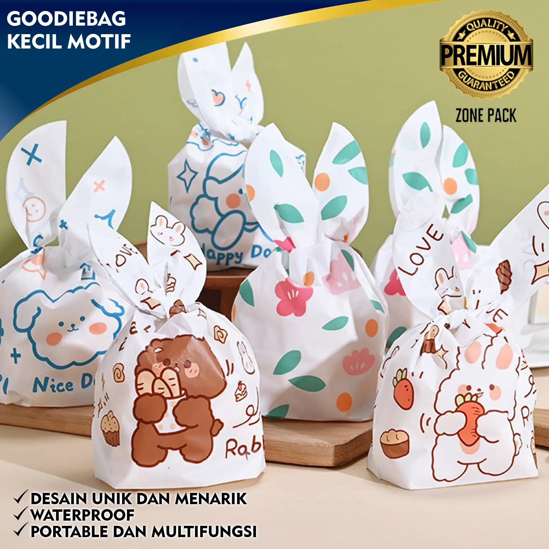 [10 PCS] Plastik GoodieBag KECIL Motif | Kantong Plastik Karakter Souvenir  | Goodie Bag Ulang Tahun Anak Hadiah Snack UKURAN MINI