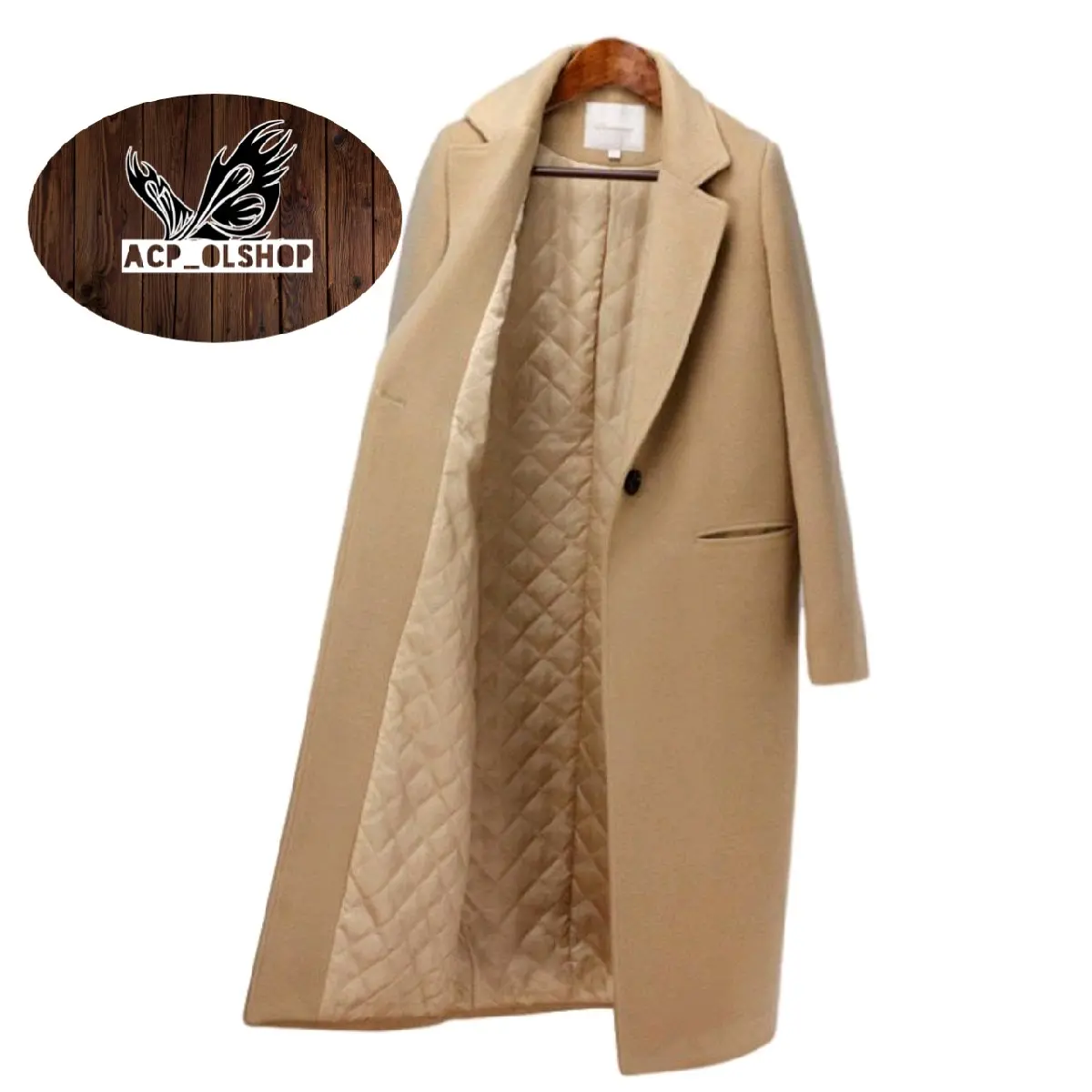 Jaket Long Coat Blazer wanita/pria Hangat Korean style ACP OLSHOP Tangan Panjang Katun Tebal Basic Casual Hitam Formal Fleece Nyaman Oversize Kerja
