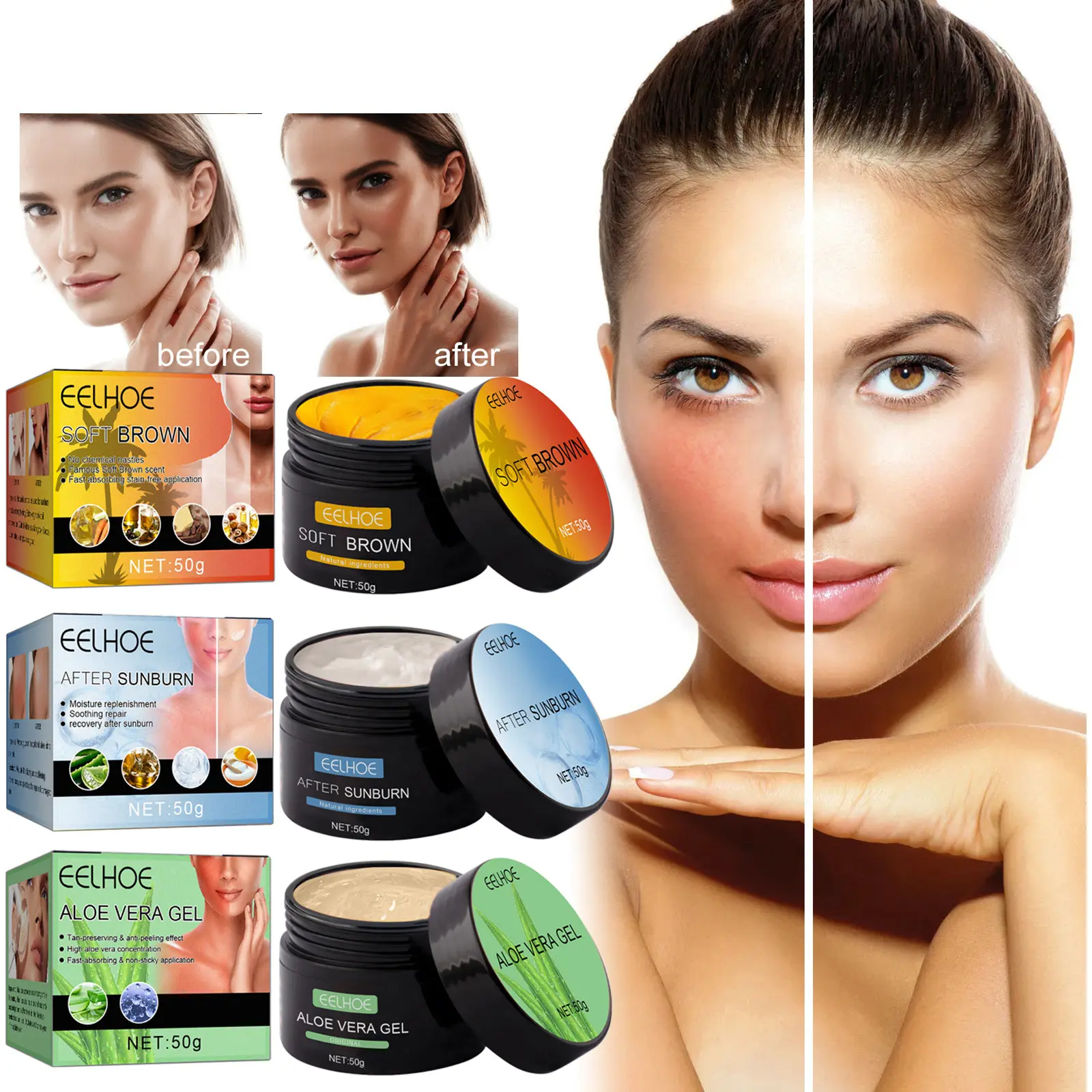 Eelhoe Help Black and Sun Damage Repair Combination Wheat Skin Color Body Moisturizing after Drying Neck Cream Body Care Skin Care Moisturizer