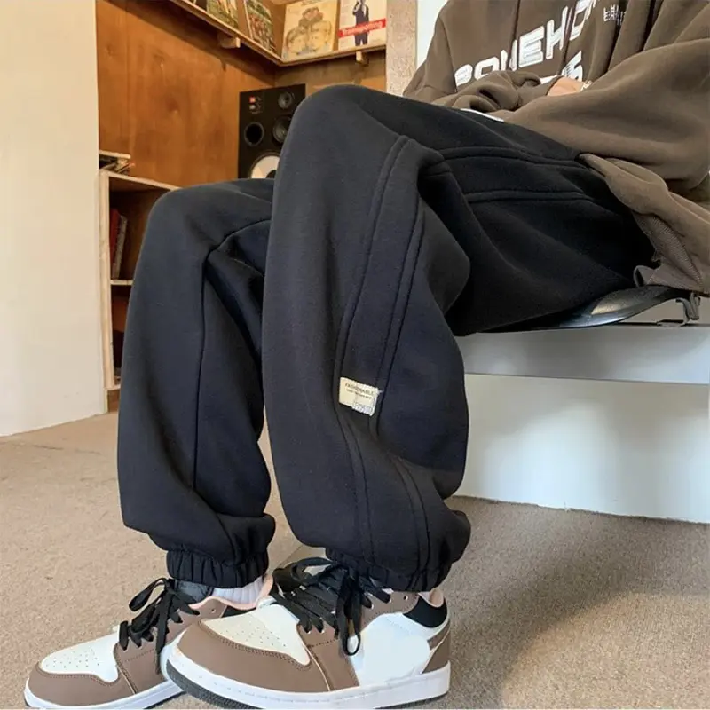 Quần Jogger Nỉ Bông Thu Đông Logo ORIGINAL  Unisex - Quần ống rộng dáng suông Bo Gấu Dày Dặn Ấm Áp 1