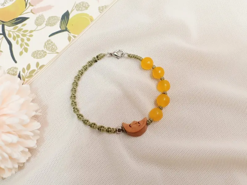 Gelang Tangan Wanita Perfect Fashion Natural Stone Charm Ag13 bahan batu PaprikPremium 4