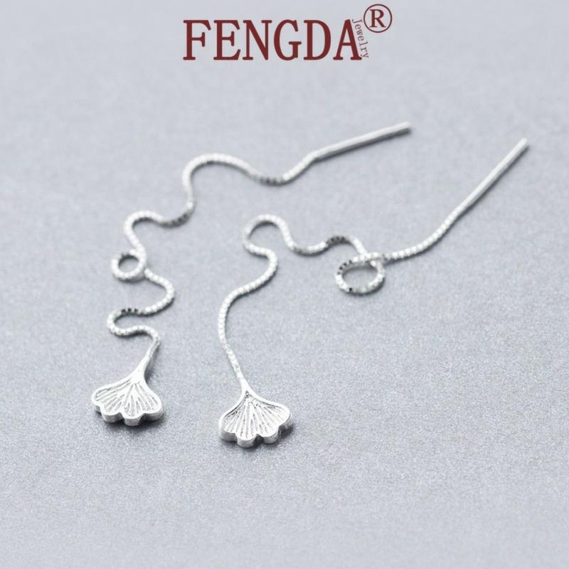 Product Introduction of Cod Ginkgo Leaf New Mori Sweet Leaf Shaped Long Earring Chain Special-Interest Design Gold 18