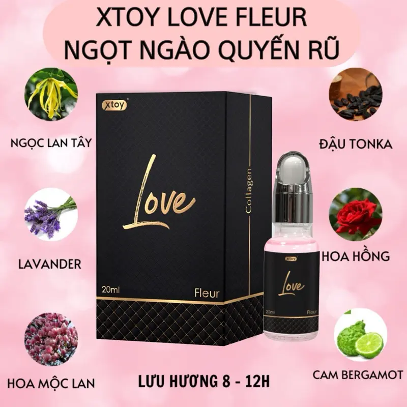 Nước hoa cô bé XTOY LOVE Fleur, lưu hương lâu, chứa collagen dưỡng ẩm, hồng hào SK - Lọ 20ml 2
