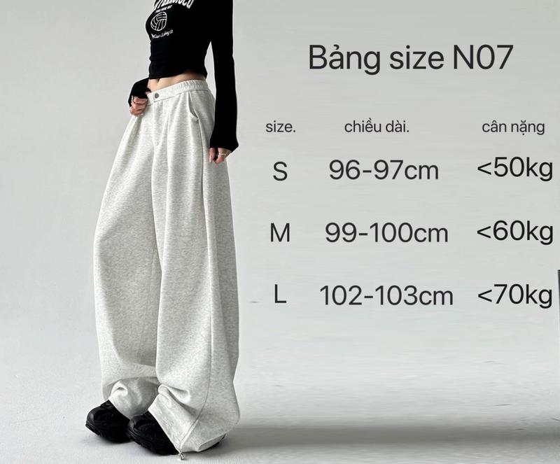 Product Introduction of Quần nỉ Raylin N07, quần ống rộng cạp chun có cúc và khoá quần, quần nỉ ép cotton - Ong, Nữ 0